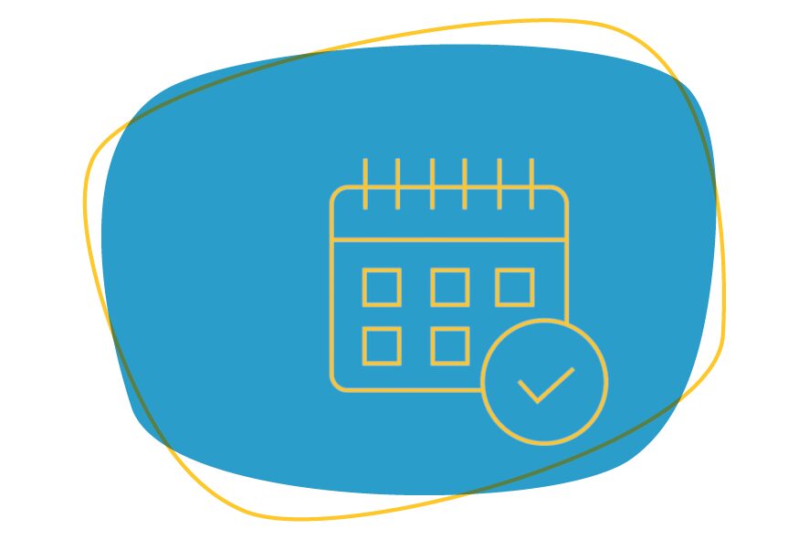 Kalender mit markierten Event-Daten für die Planung und Bewerbung von Veranstaltungen.